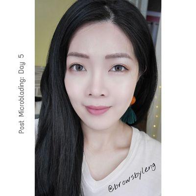 Client Selfie post microblading day 5 - By Leng C