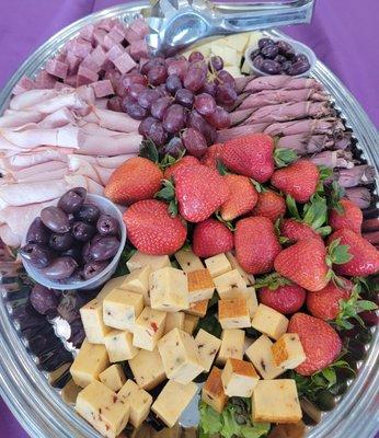 Meat, cheese and fruit tray