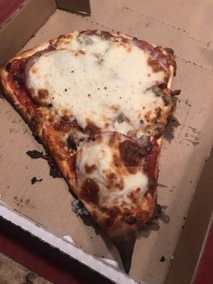 Meat lovers slice of pizza for $6 - it's huge and a great deal for late night after bar food!