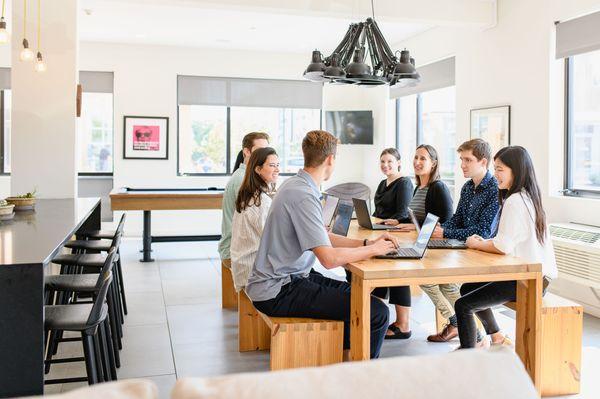 Candid company photography on location in the office.