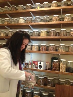 Tina preparing herbal formula