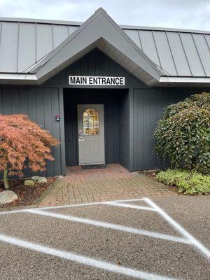 main entrance to office building