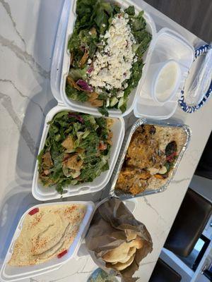 Fattoush Salad, Hummus, Whole Deboned Chicken