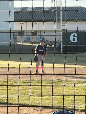 Grandson sporting pink socks and belt for October-Breast Cancer Month!