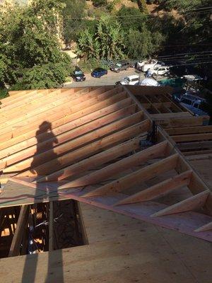 Framing hips for a roof