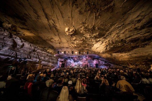 The Caverns subterranean music venue during a Bluegrass Underground PBS TV taping.