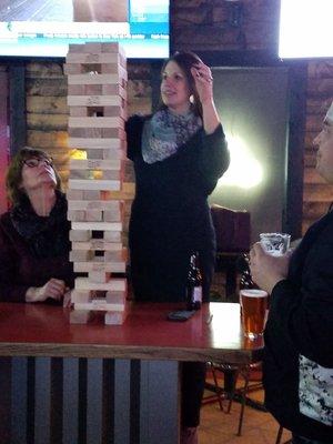 Some jenga & family fun time at the Spike.