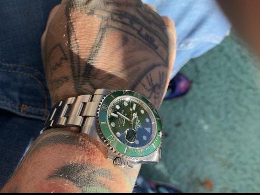 Rolex Submariner (the Hulk) one of those hard to find ones that Adam was able to get for me!