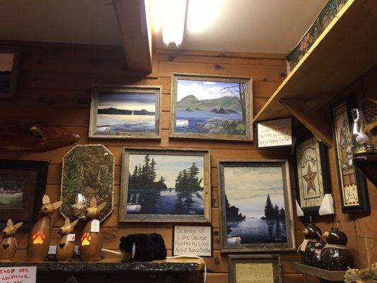 Original paintings of Lake George by local artist, Nancy Brother