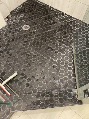 Some how they made the floor of the shower worse after they "cleaned"