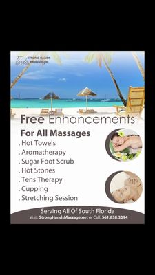 Free Enhancements included in your massage