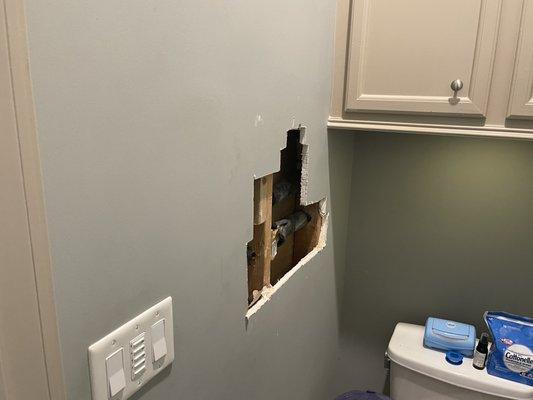 The hole the plumber left