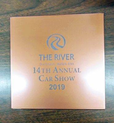 Engraved Silk-Screened Plate Made for an Award for a Car Show