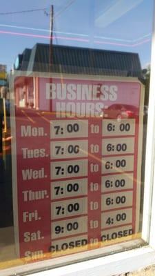 Store hours