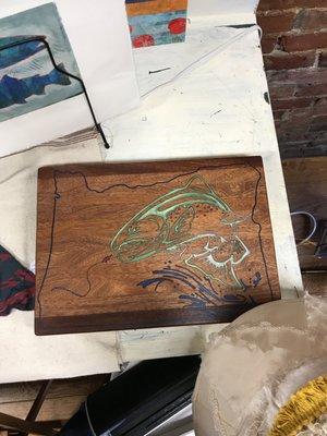 Salmon cutting board