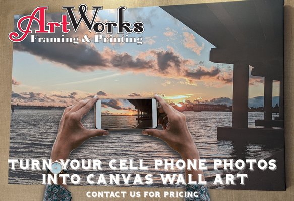 Turn your cell phone photos into canvas wall art!