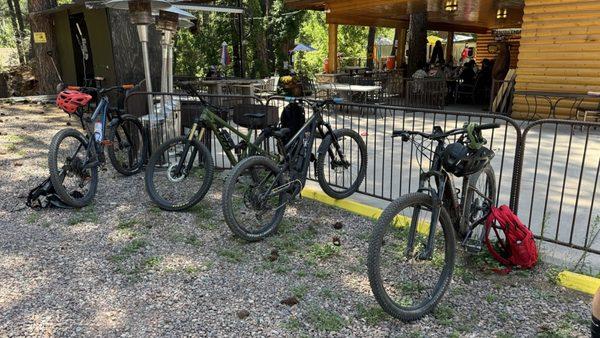 Breakfast after a MTB ride.