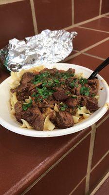 Beef stew with noodles!! The perfect meal for cold weather!!