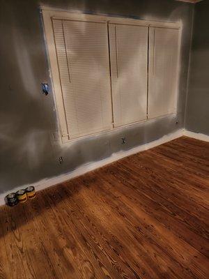 Wood floor staining