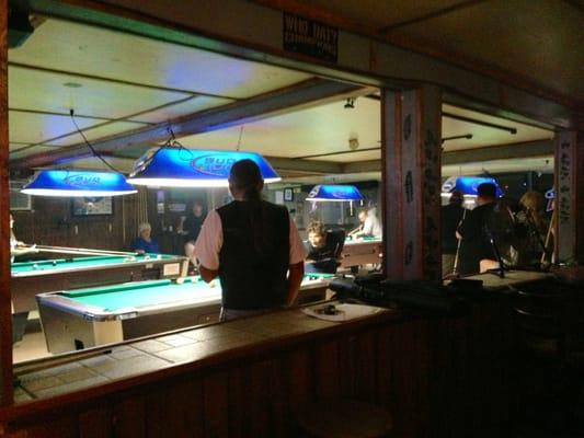 Lotsa pool tables and smoke