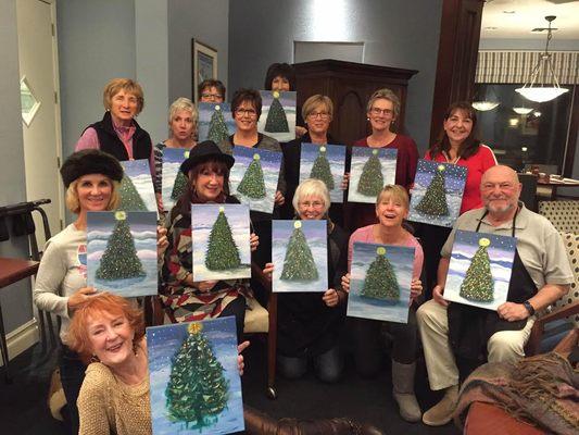 Paint Party and Wine comes to you for the holidays! http://www.paintpartyandwine.com