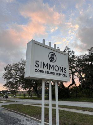 Simmons Counseling Services Sanford Front Road Sign