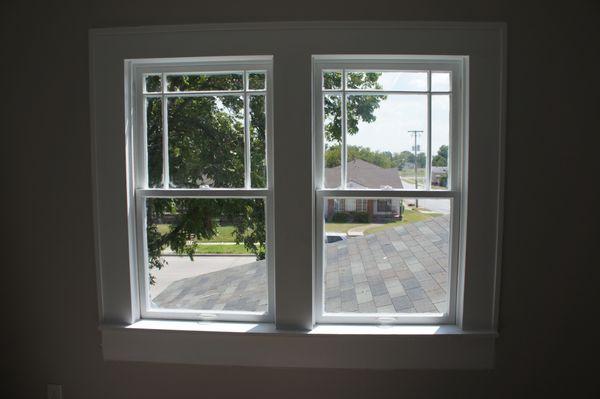 Historic Window Installation with molding and trim