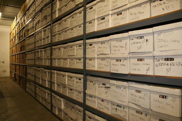 Offsite record storage facilities are secure and climate controlled