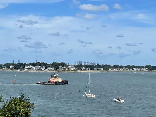 View from the deck and the many windows of this spectacular Weymouth home.