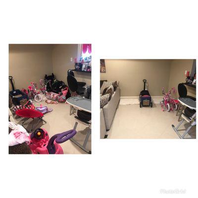 She is great with organizing play rooms and closets