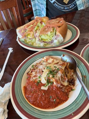 Italian sub, lasagna