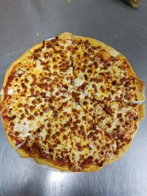 16" Pepperoni pizza. Our pepperoni is diced for a flavorful bite every time.