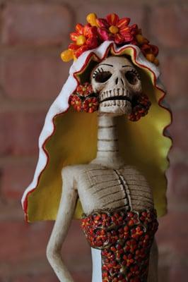 Detail of Katrina (Skeleton Bride) from Marta Nares, Michoacan.