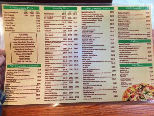 Menu side 1