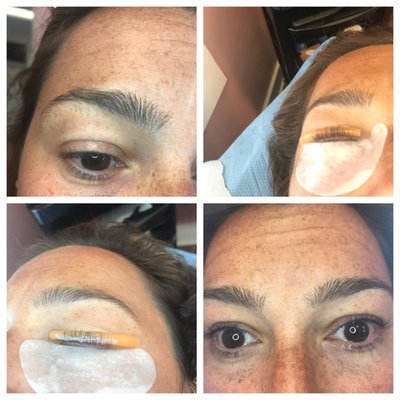 Eyelash lift and tint