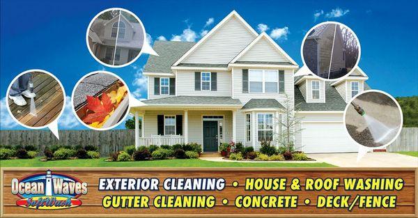 Siding cleaning, Soft wash roof cleaning, low pressure deck cleaning, Concrete cleaning, Rust removal, etc.