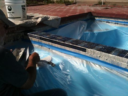 i drained and acid washed the pool, then painted and did some tiling