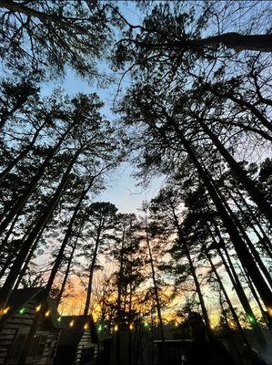 My daughter took this photo of the sunset above the cabins.