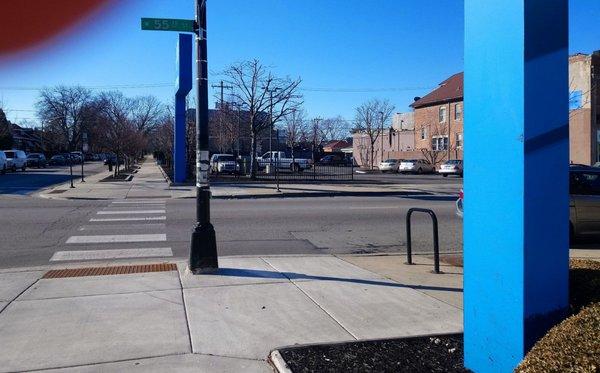 More bank parking on sw corner of 55th St. and Fairfield Ave