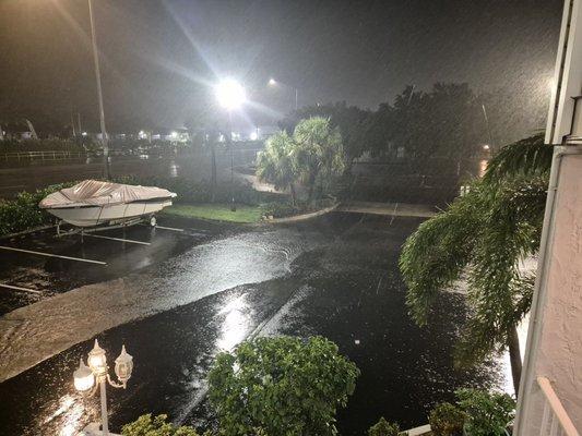 On the balcony listening to the rain