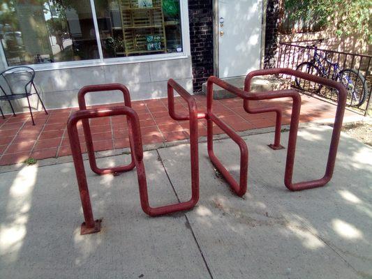 Bike rack just steps away...