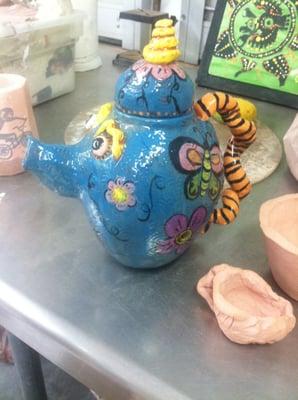 Clay teapot