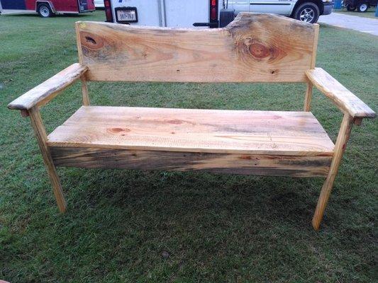 blue pine bench