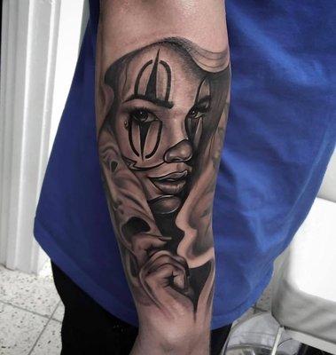 This tattoo was done by artist Angel Marquez....