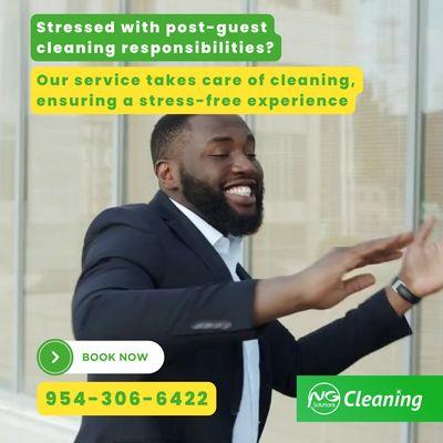 Stress-free cleaning!
Our service handles post-guest cleaning, providing a stress-free experience.