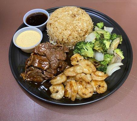 Steak and Shrimp Teriyaki