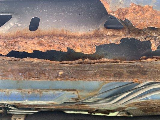 Side frame rail rotted out on the 04' Cavalier Craig Smith Chevy sold me, Ryan was the salesman