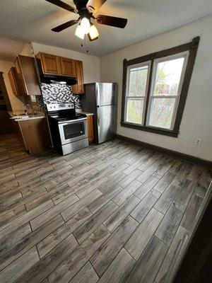 Back splash stove install