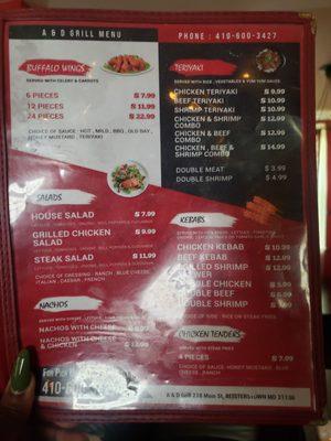 Food menu