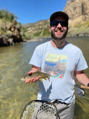 First brown trout ever on a fly rod!